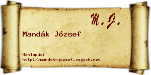 Mandák József névjegykártya