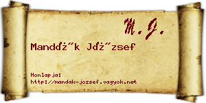 Mandák József névjegykártya